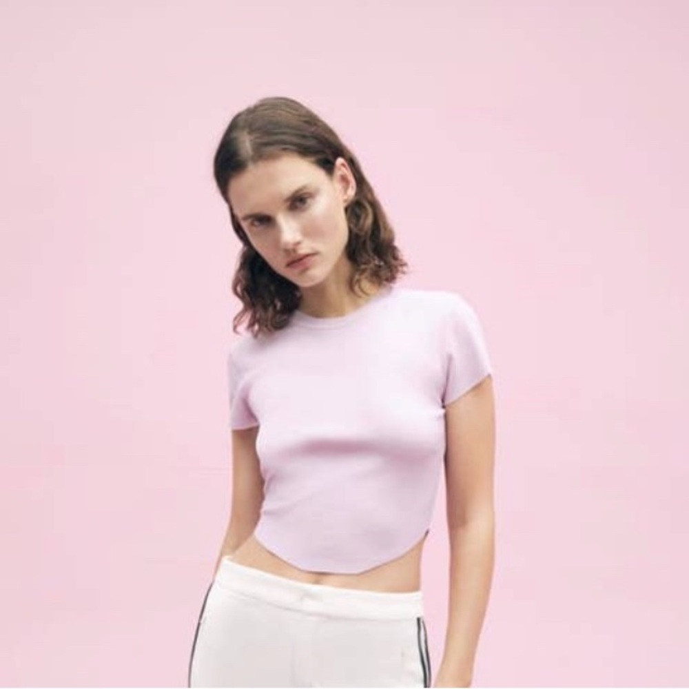 Zara Ribbed Knit Crop Top Size S |